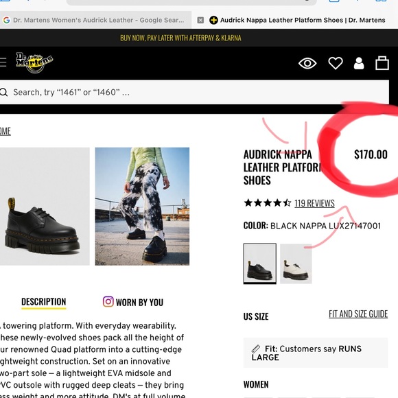 NWT! DR. MARTENS AUDRICK NAPPA LEATHER PLATFORM SHOES - Picture 3 of 13